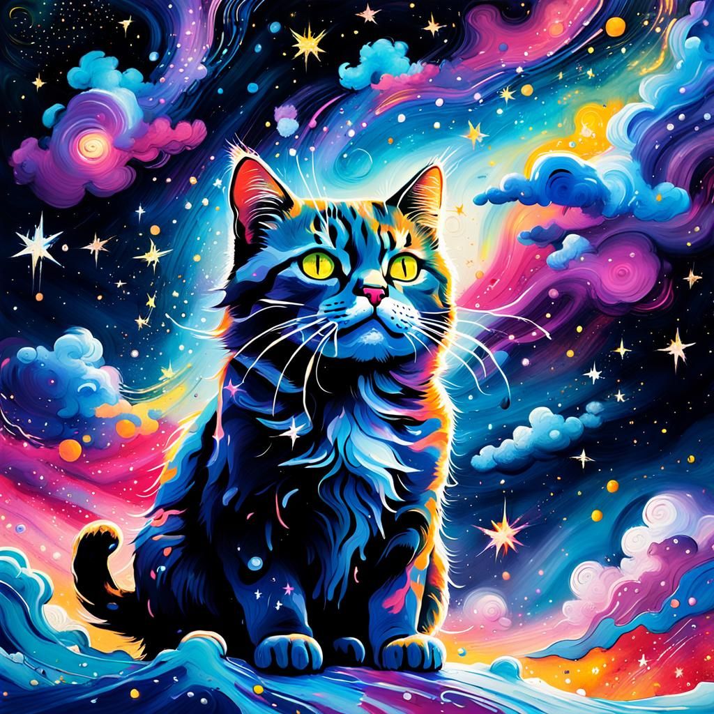 Celestial Cat Constellation in Dreamscape Style
