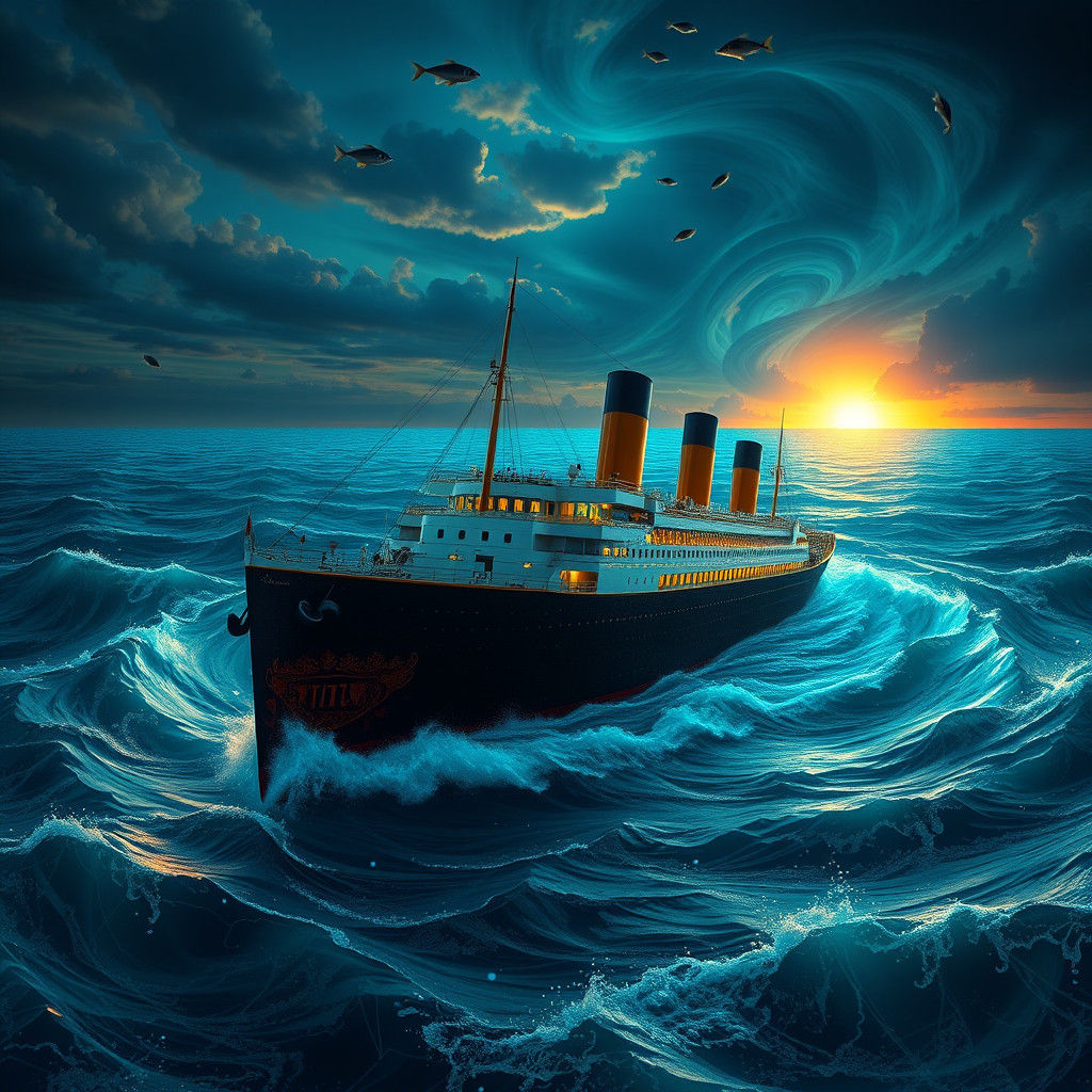 Titanic Rises Mystically from Ocean Depths