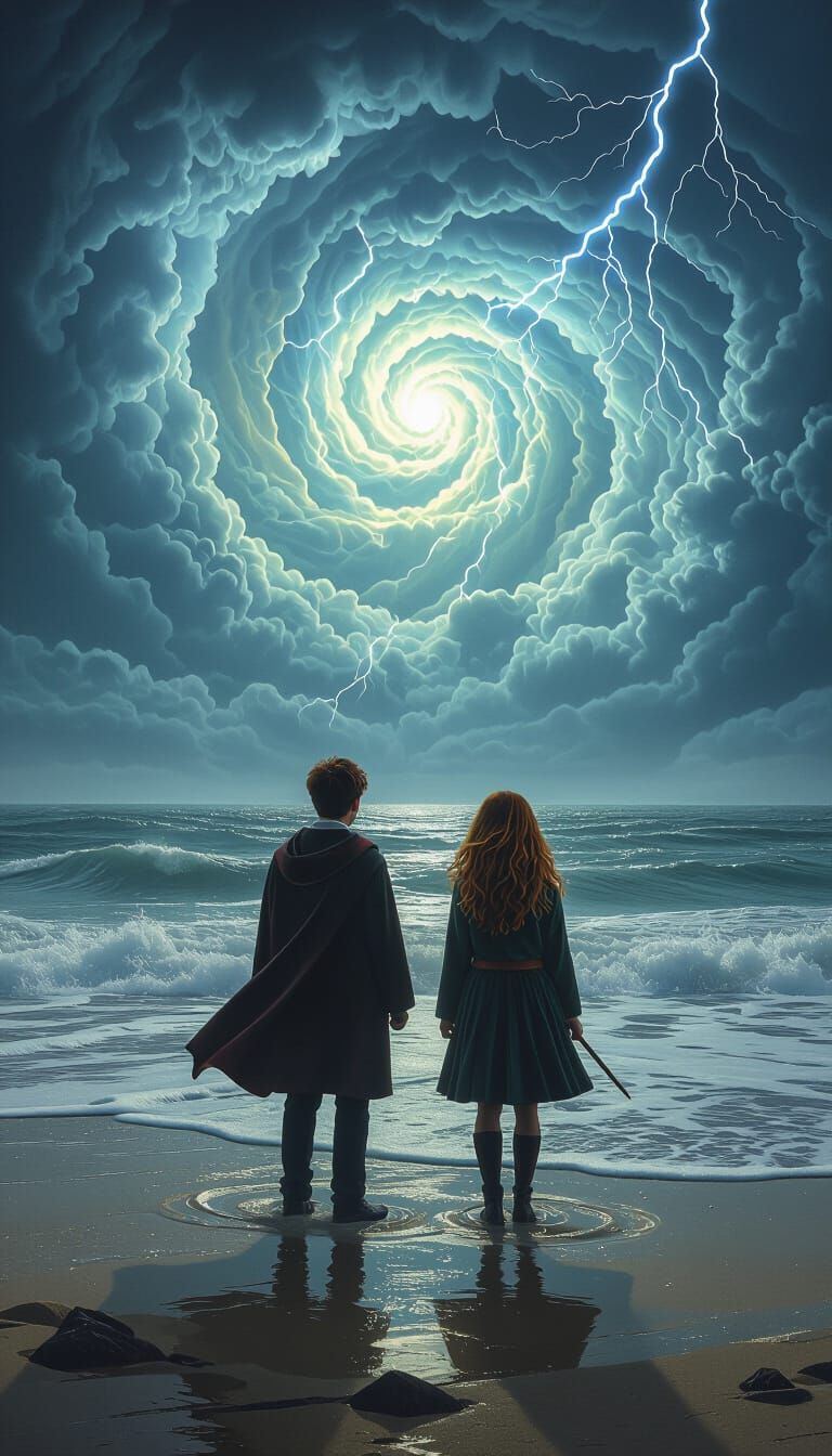 Harry Potter and Ginny Weasley Face the Storm