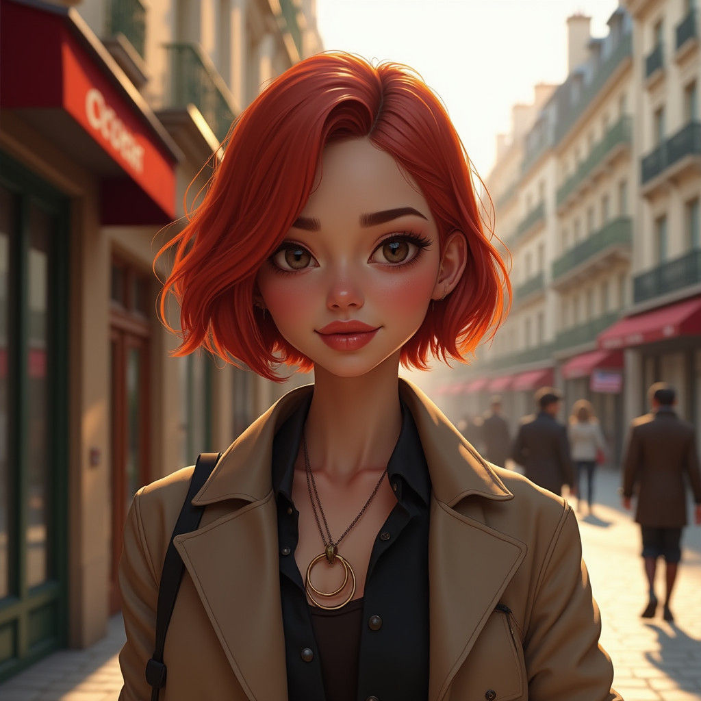 Realistic Portrait of a Nordic Woman in Urban Elegance