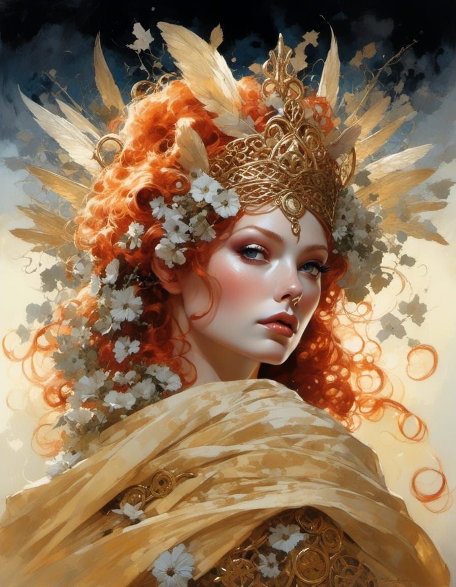 Red-Haired Celtic Queen Digital Art