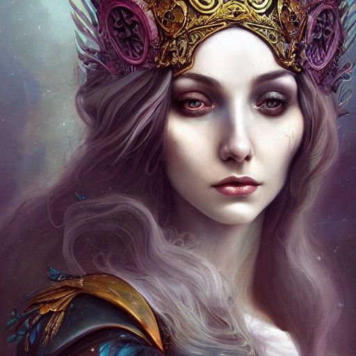 Medieval Goddess in Dystopian Forest