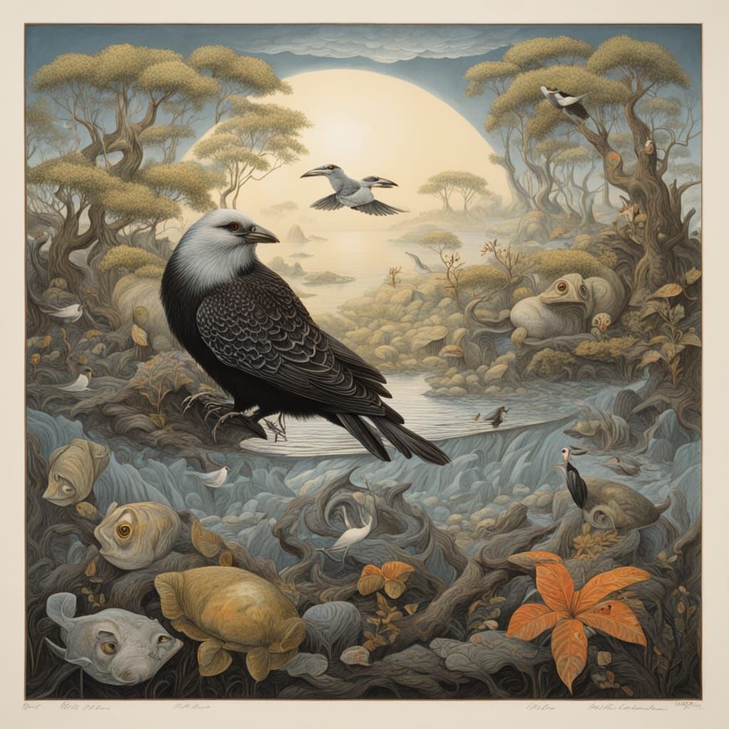 Goth Coffee Shop Dreamscape in Whimsical Tropical Paradise