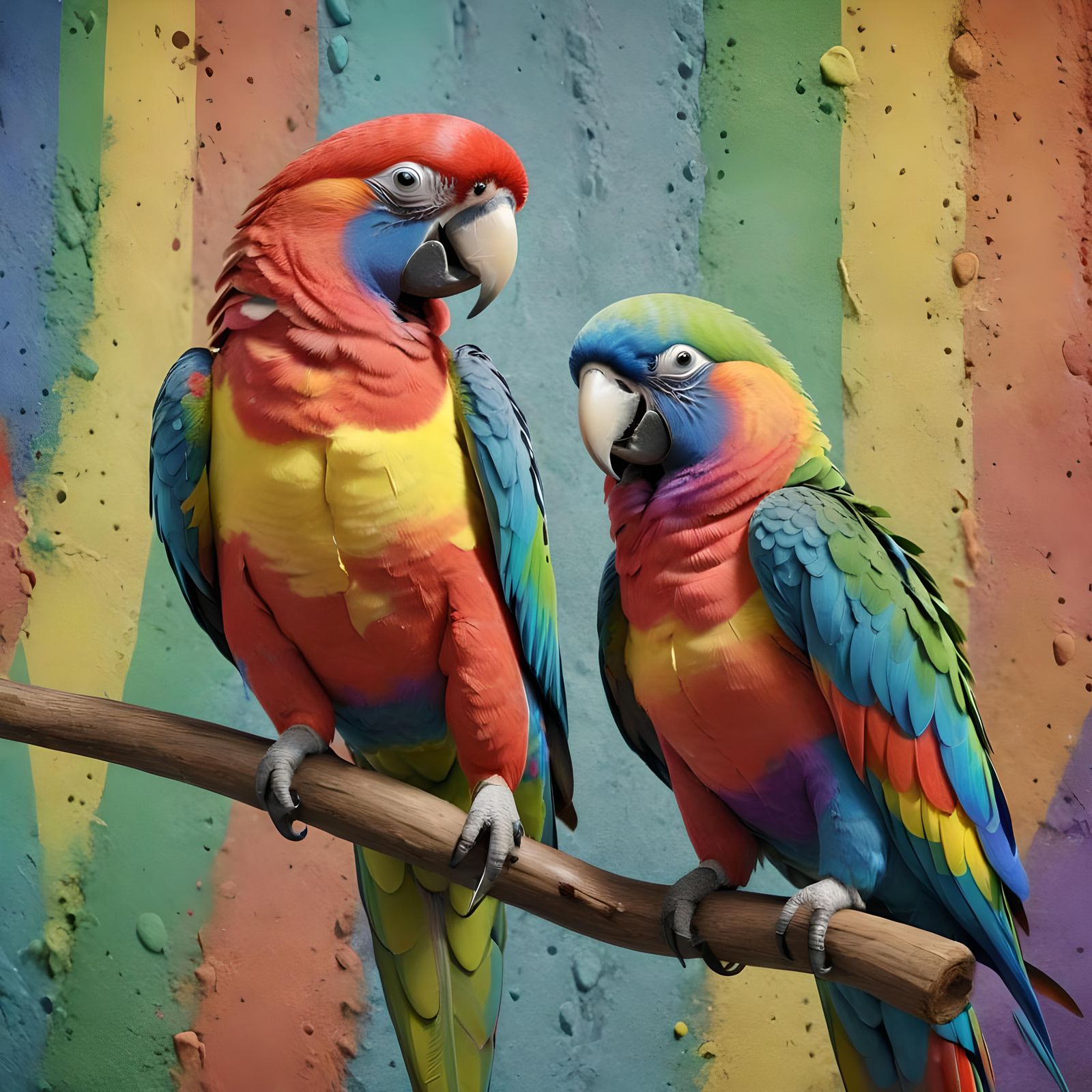 Rainbow Parrots with Rich Texture