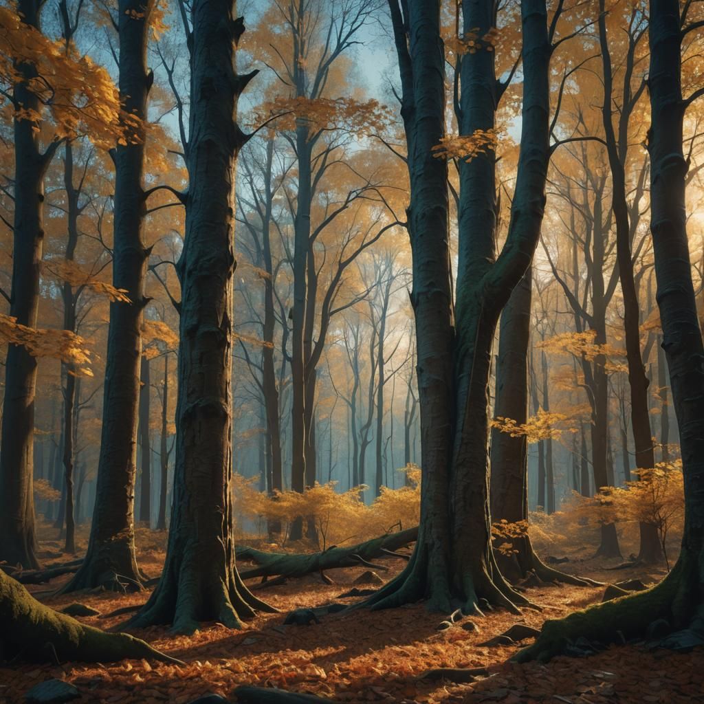 Autumn Forest Digital Matte Painting in Unreal Engine