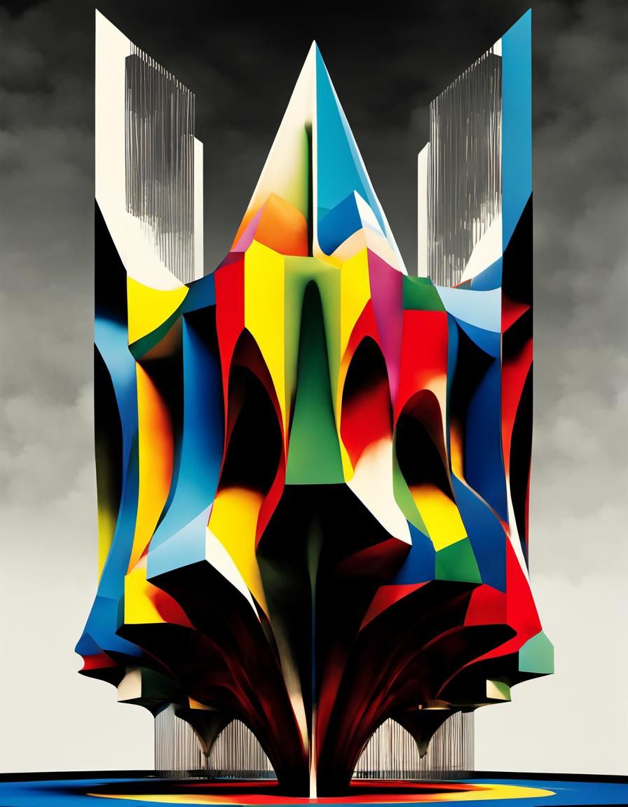 Graphic Arabesque Liquifies in Prismatic Chaos