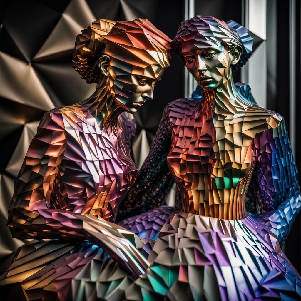 Bizarre Sculpture in Black and White Room