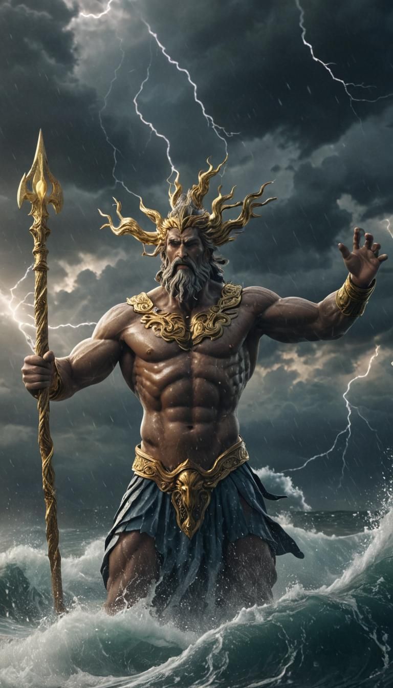 Zeus and Poseidon Merge in Epic 3D Art