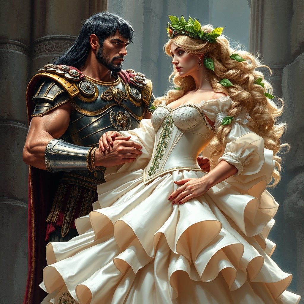 Roman King Captures Bride: Frazetta-Style Image