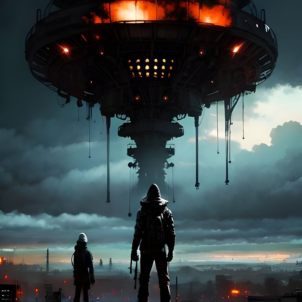 Aliens Visit Post-Apocalyptic London: Textured Speedpaint