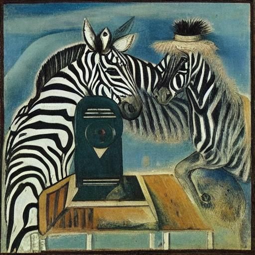 Surreal Zebra-Phone-Grinder Pet Inspired by Masters