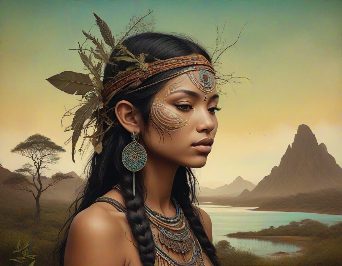 Surreal Aboriginal Landscape in Lowbrow Pop Style