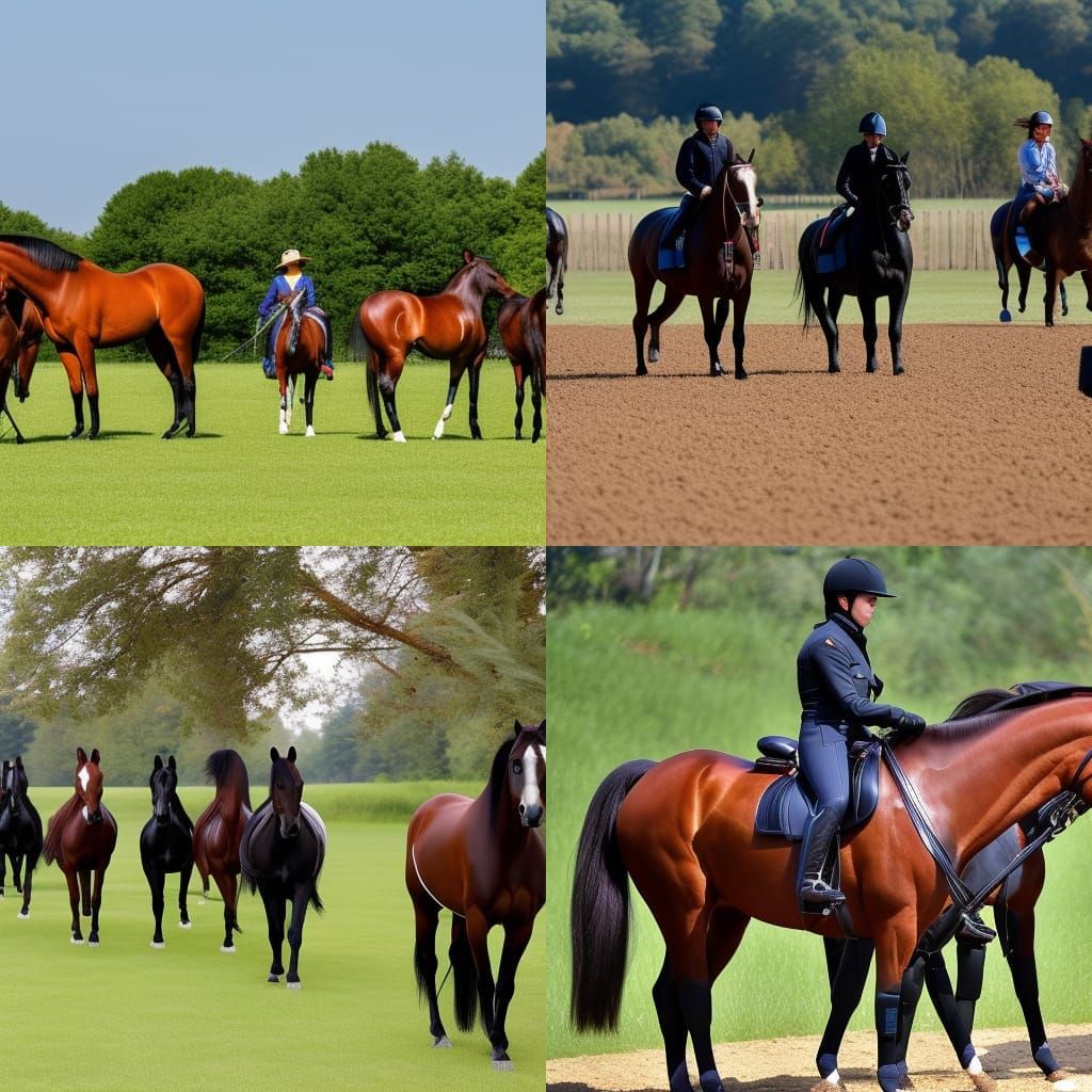 Latex Rubber Horse Figures in Open Field