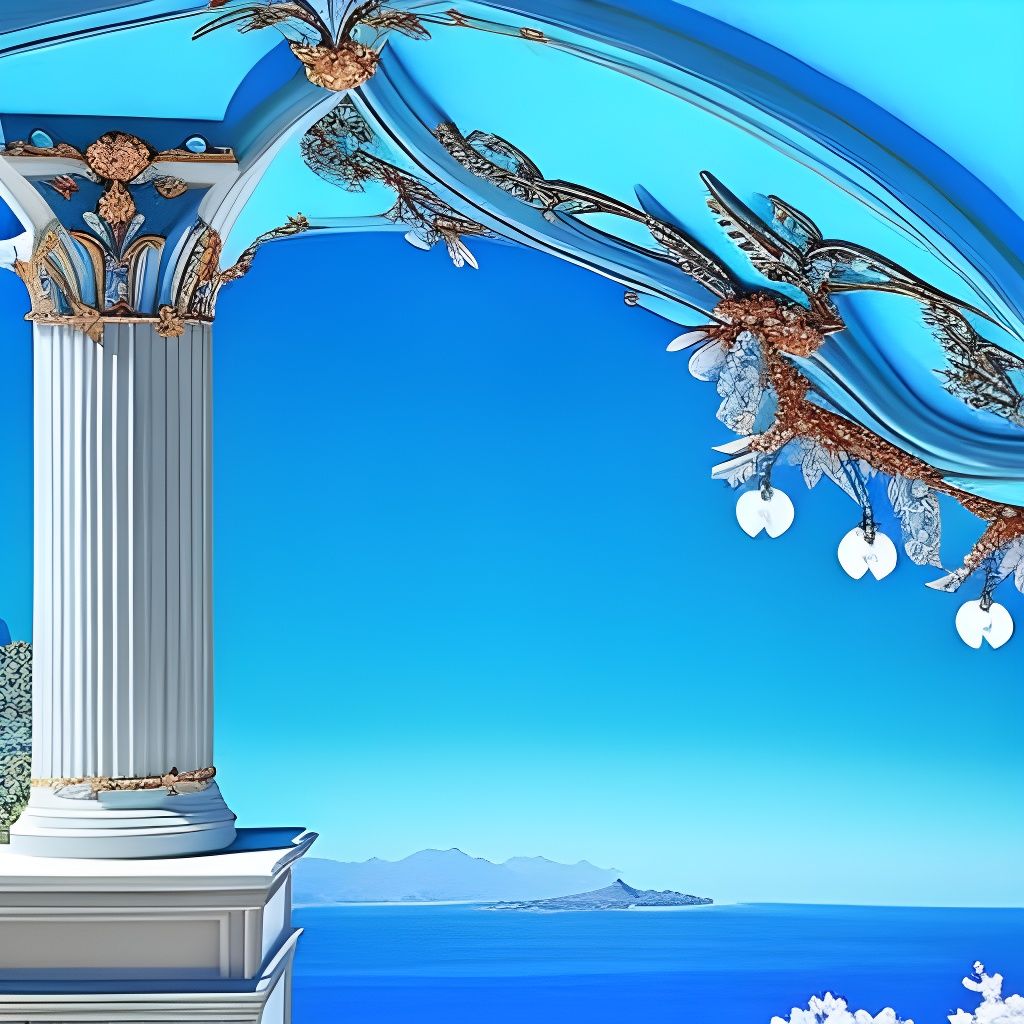 Rococo Palace Interior with Crystalline Roses