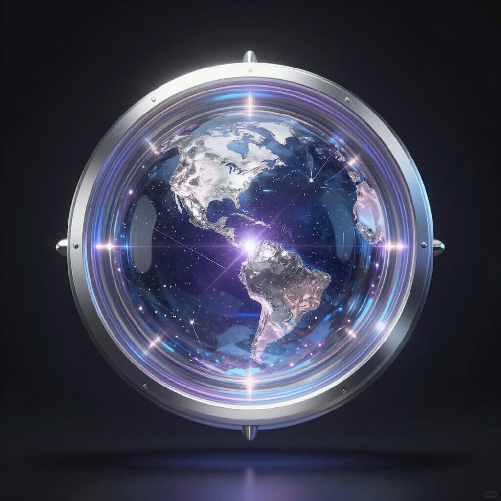 Abstract Silver Universe in Artistic Style