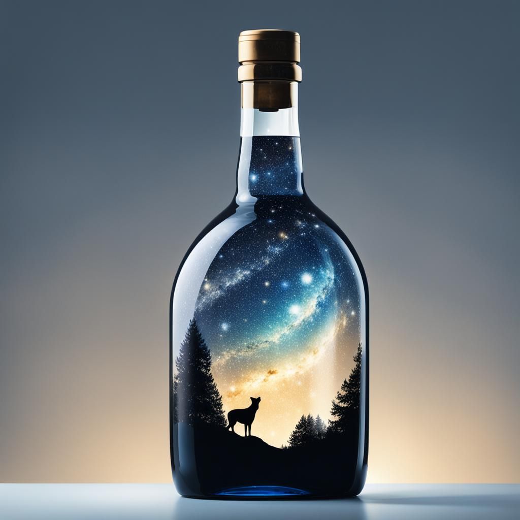 Starry Night Sky in a Bottle: Double Exposure Art