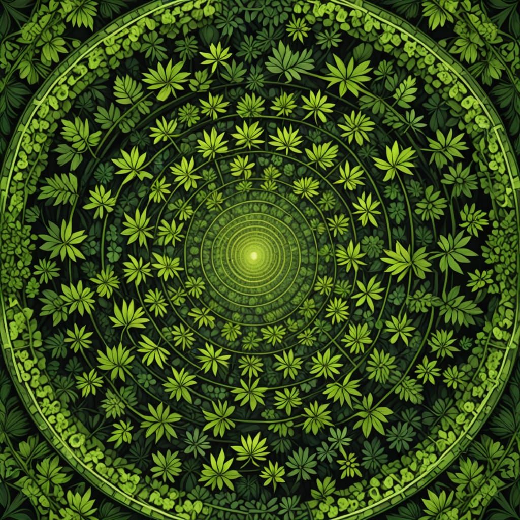 Symmetrical Healing Grove with Herbalist-Priests