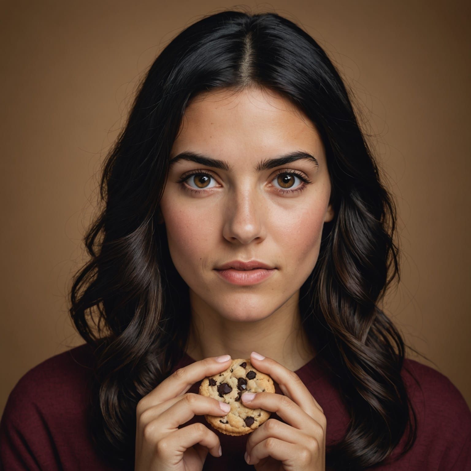 Italian Girl Enjoys Cookie, Professional Portrait