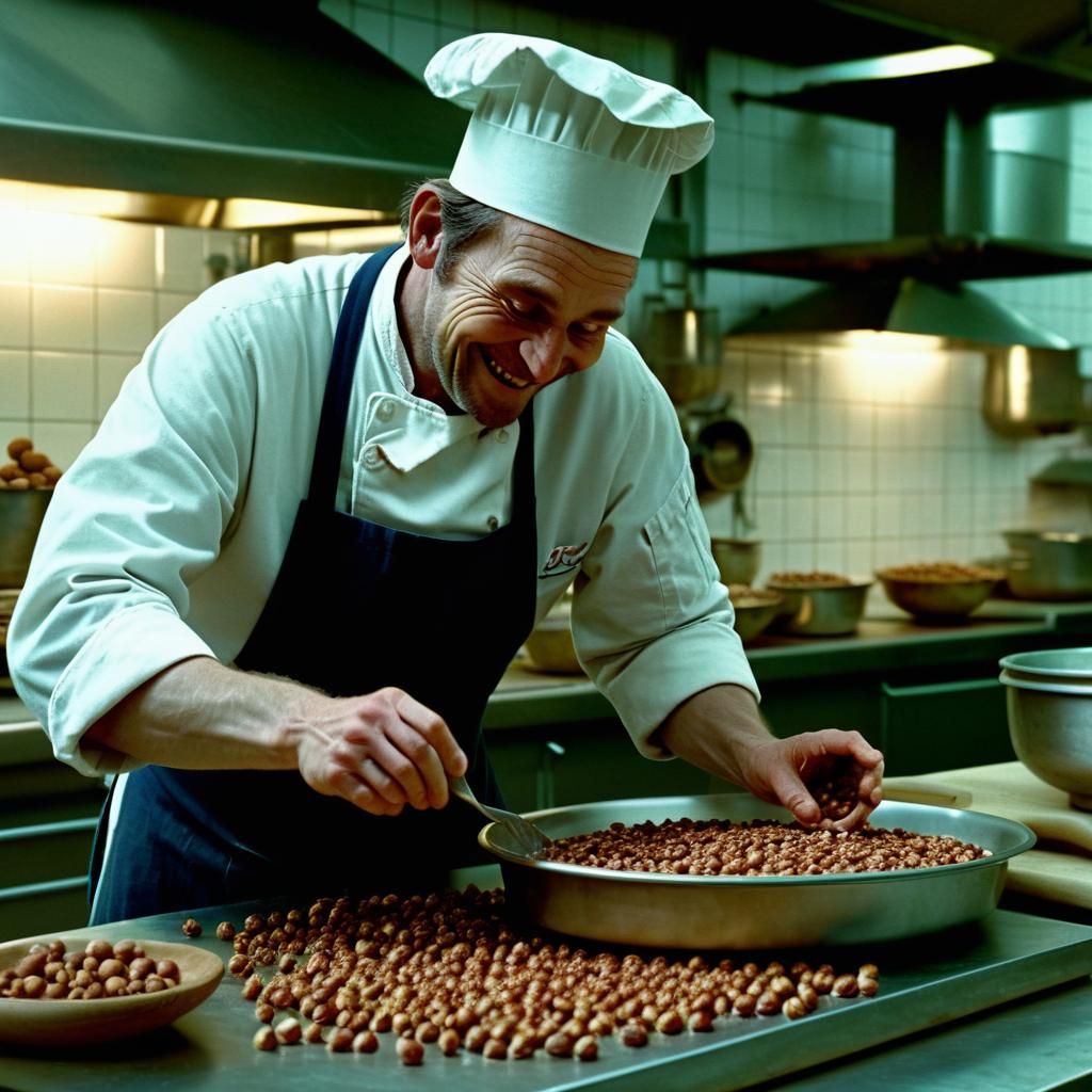 18th Century Chef Prepares Praline: Cinematic Still