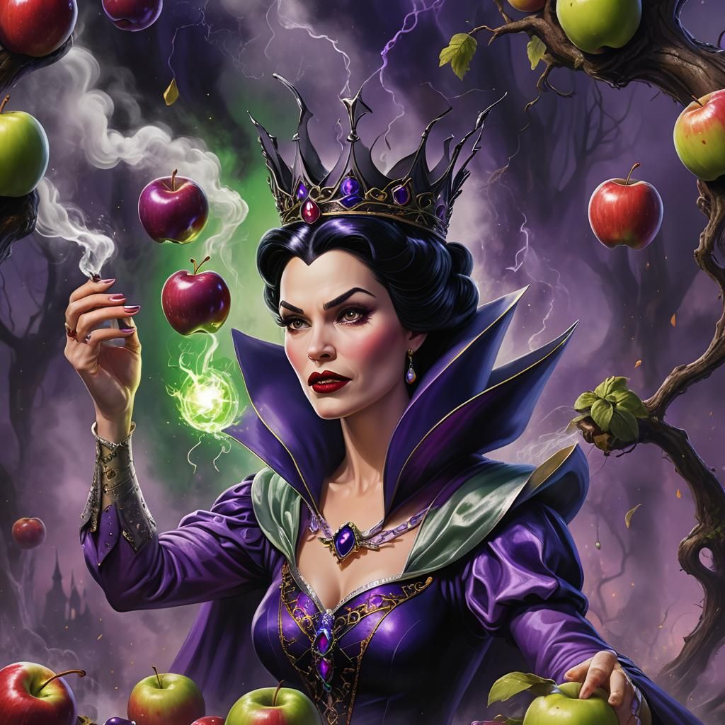 Evil Queen's Poison Apple Spell: Hyperrealistic Art