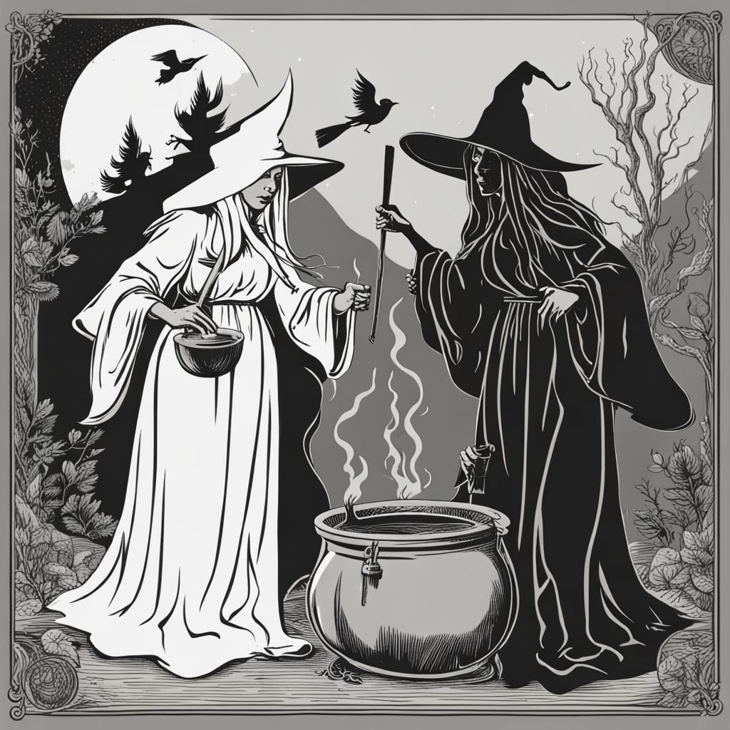 Enchanting Witches Casting a Spell