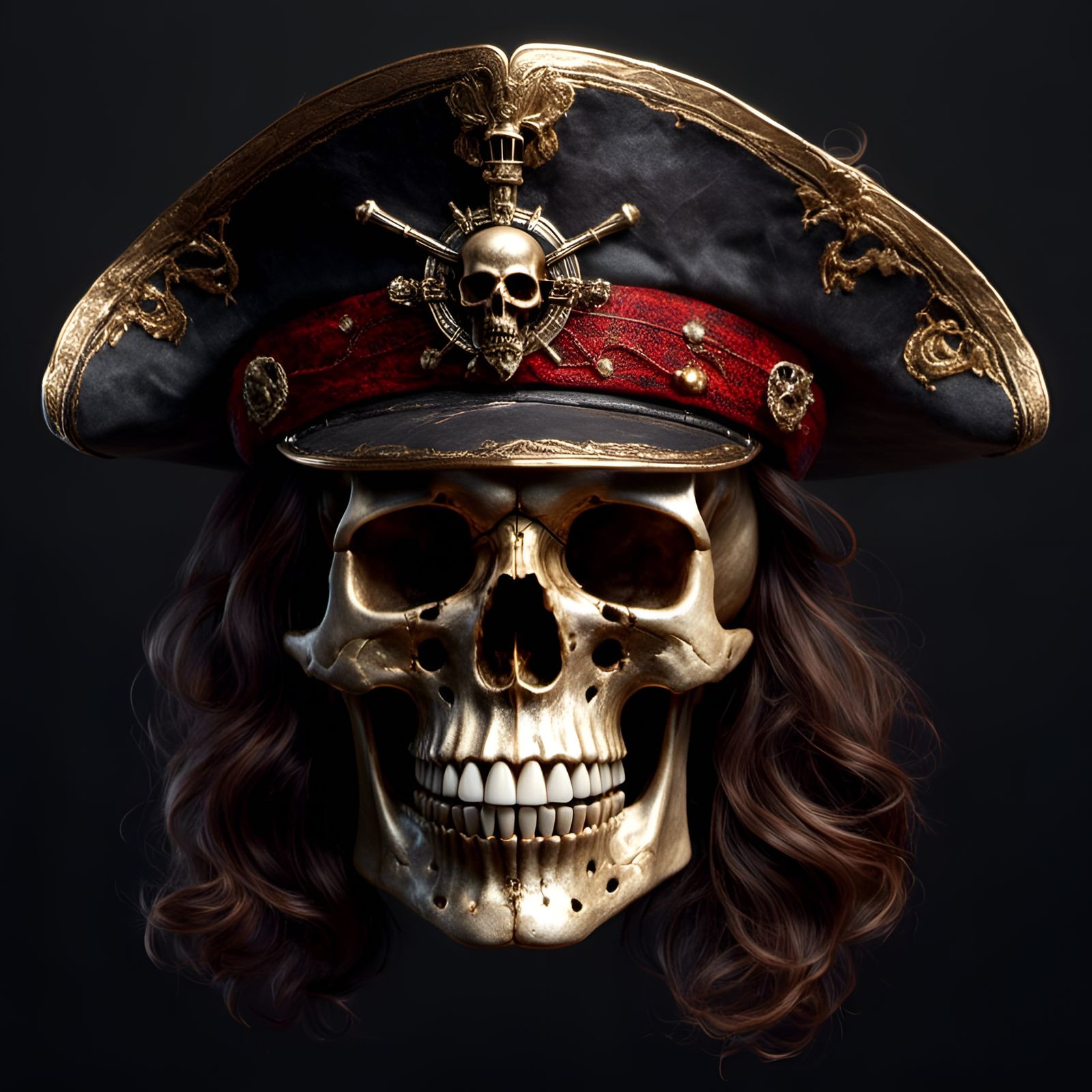 Piratepunk Skull Portrait with Animation Aesthetic