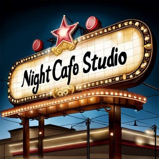 Ornate Floral Billboard with Night Cafe Studio Text