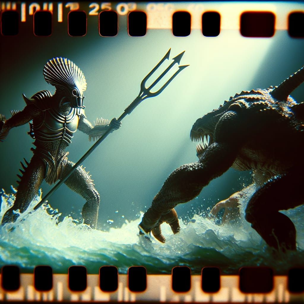 Epic Grung Warrior Battles Deep Sea Monster
