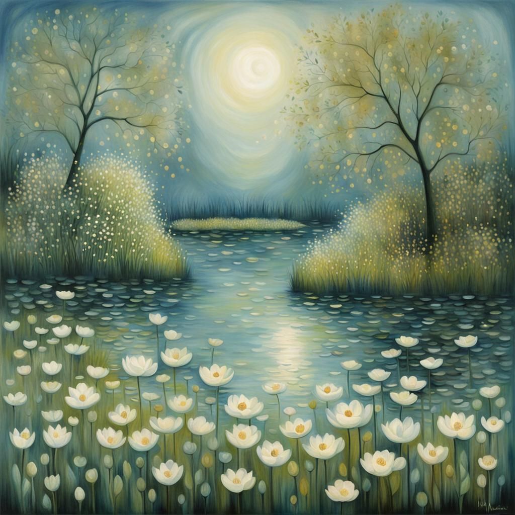 Impressionistic Garden Scene in Sunlight