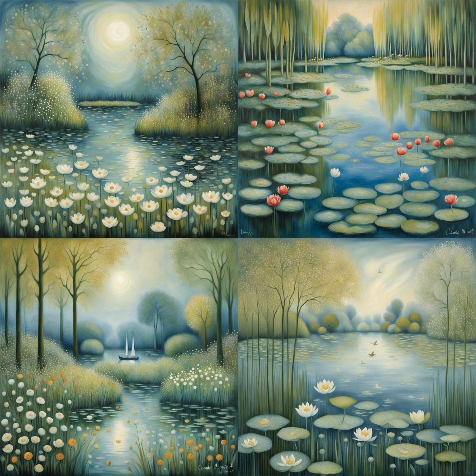 Impressionistic Garden Scene in Monet Style