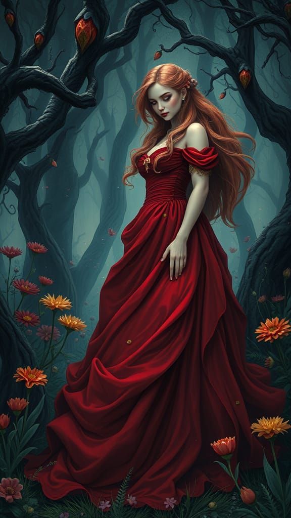 Aurora in Mystical Forest: A Whimsical Portrait