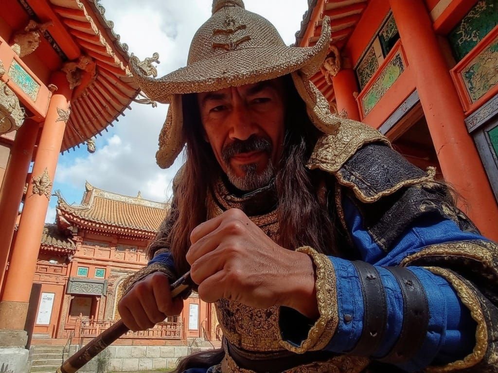 Japanese Ninja Warrior in Buddhist Temple