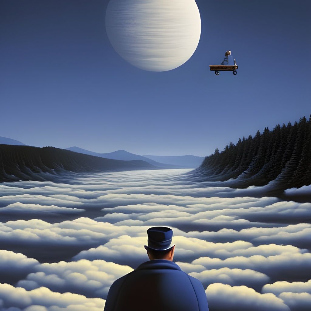 Surreal Wanderer Above a Sea of Fog