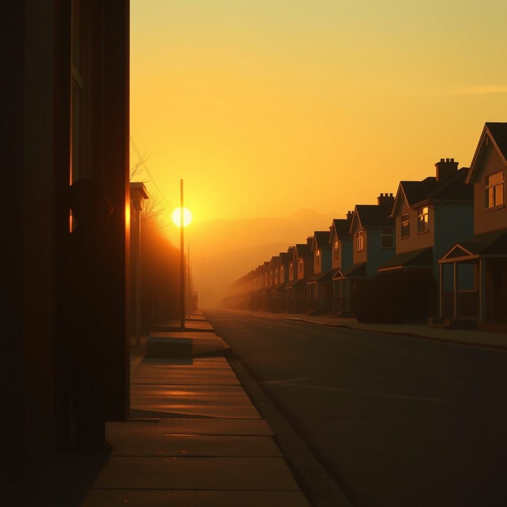 Serene Isolation in Golden Light