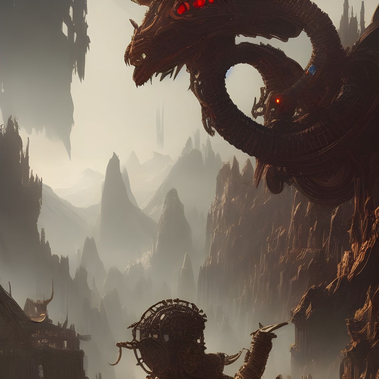 Futuristic Kingdom: Intricate Sci-Fi Digital Art