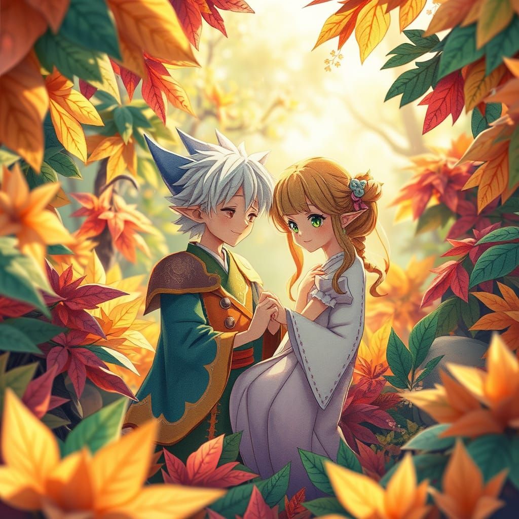 Anime-Inspired Astolfo in Whimsical Forest