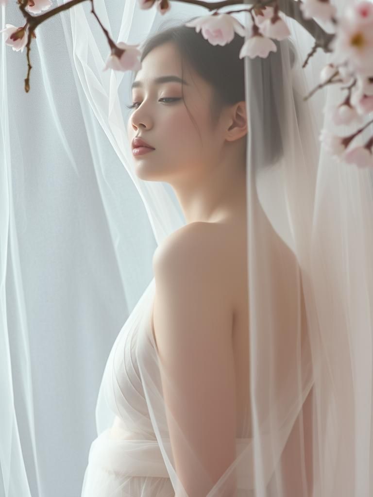 Ethereal Feminine Beauty in Gossamer Cocoa Tones