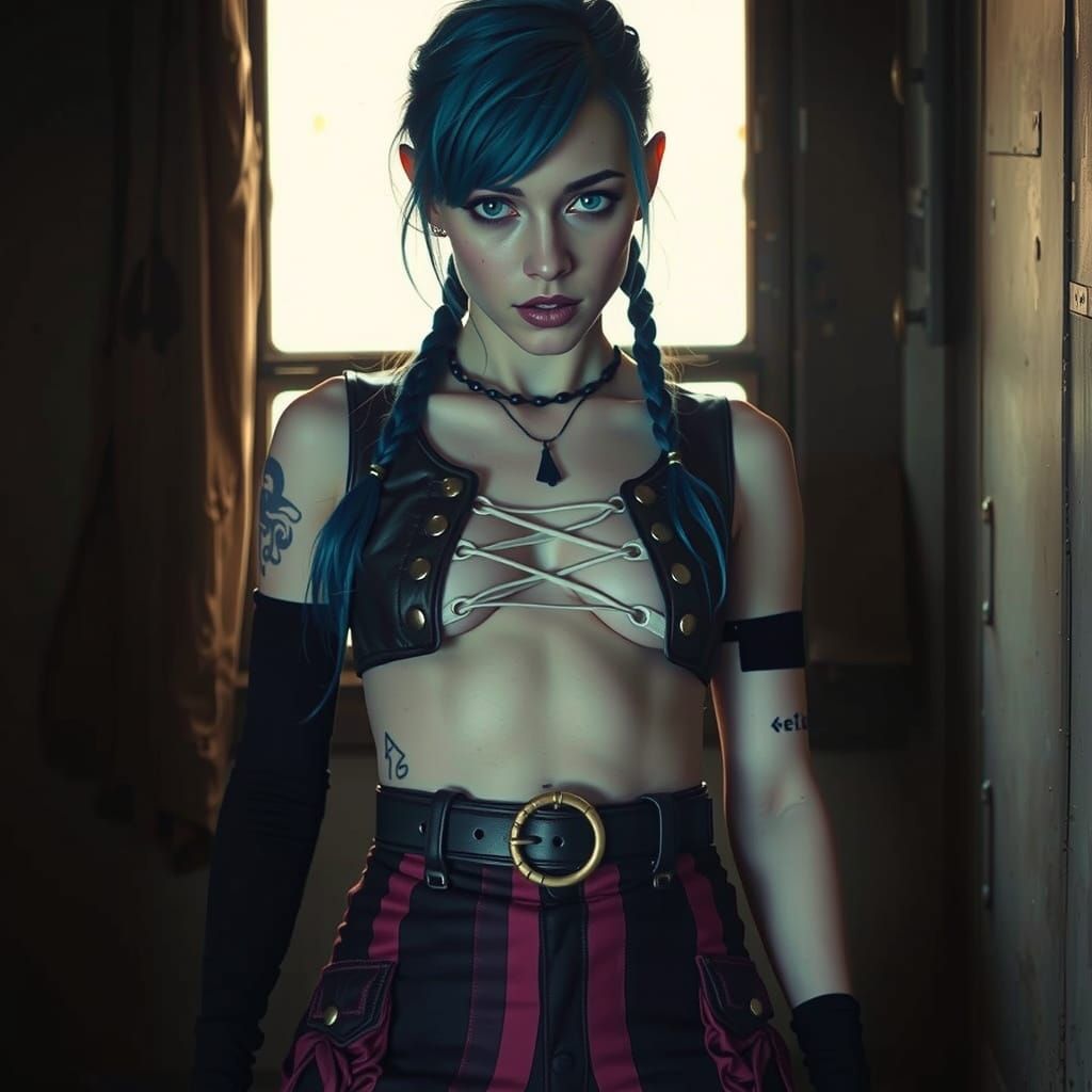 Cyberpunk Goddess in Dark, Moody Aesthetic