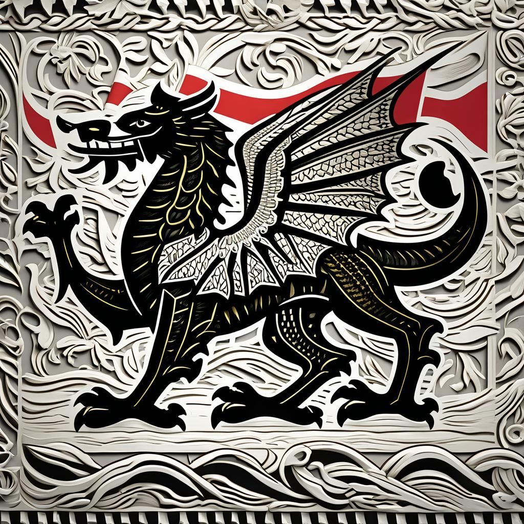 Welsh Flag 3D Screen Print Art