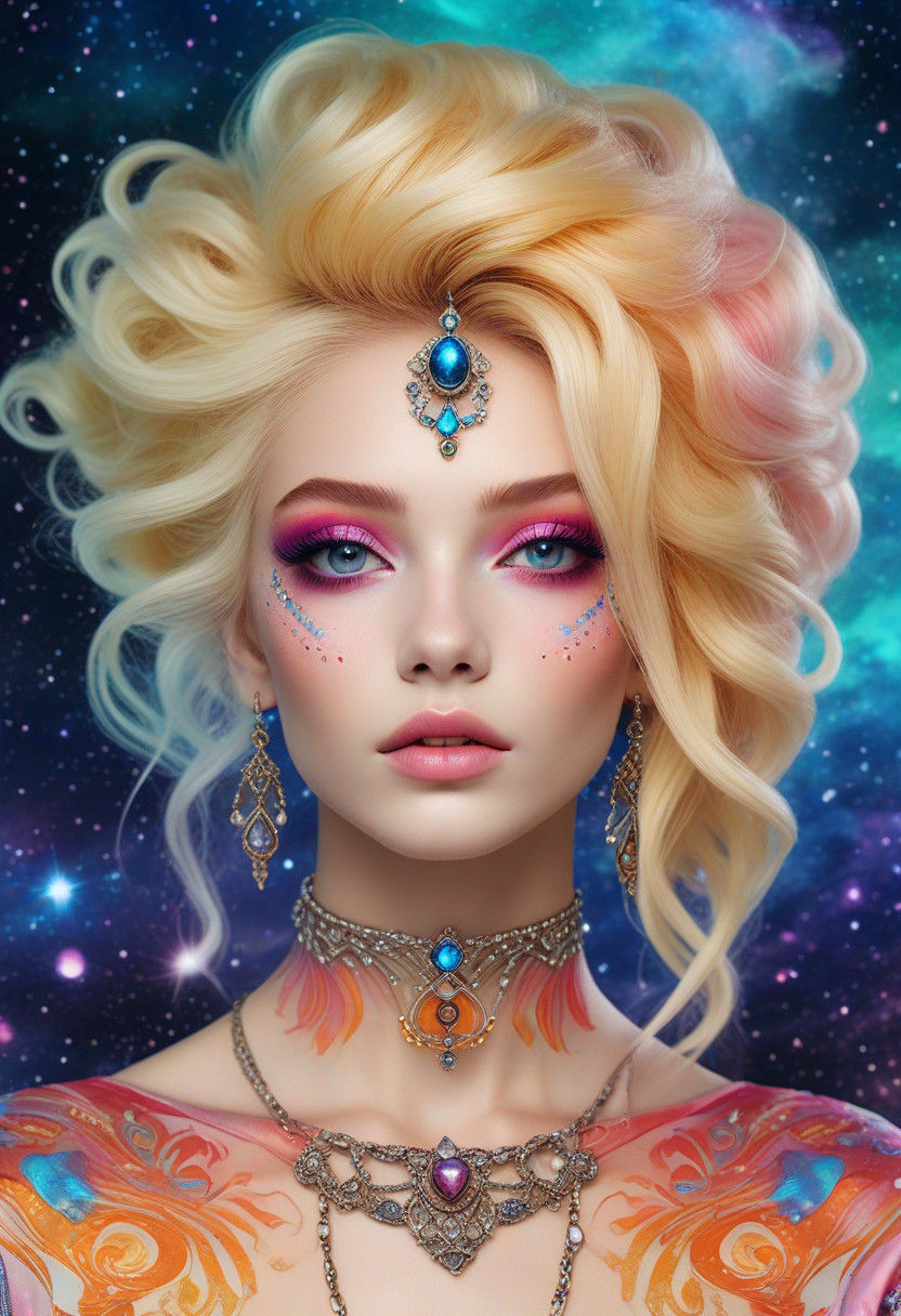 Gothic Space Queen in Celestial Attire