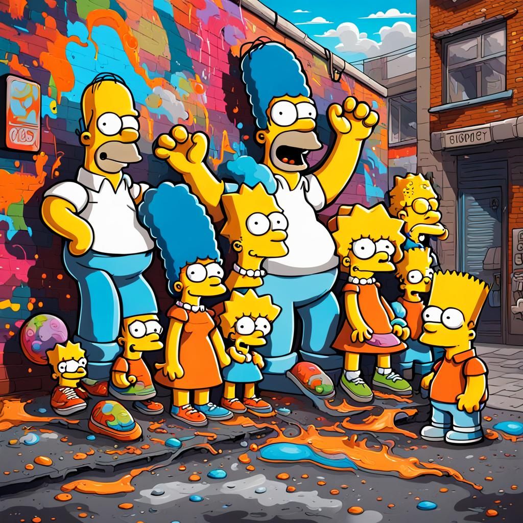 The Simpsons as Graffiti Splash Art