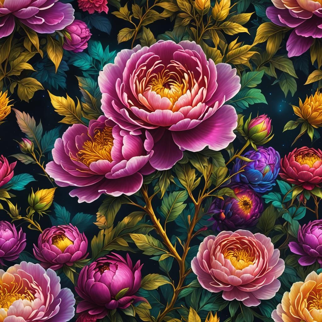 Bioluminescent Rose Hybrid in Elven Palace