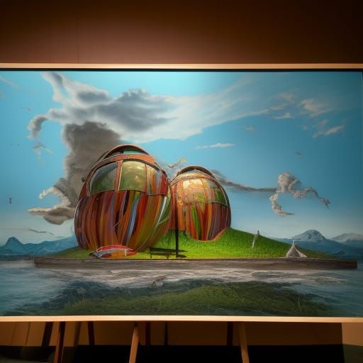 Hyperrealistic Surreal Museums in Digital Art Style