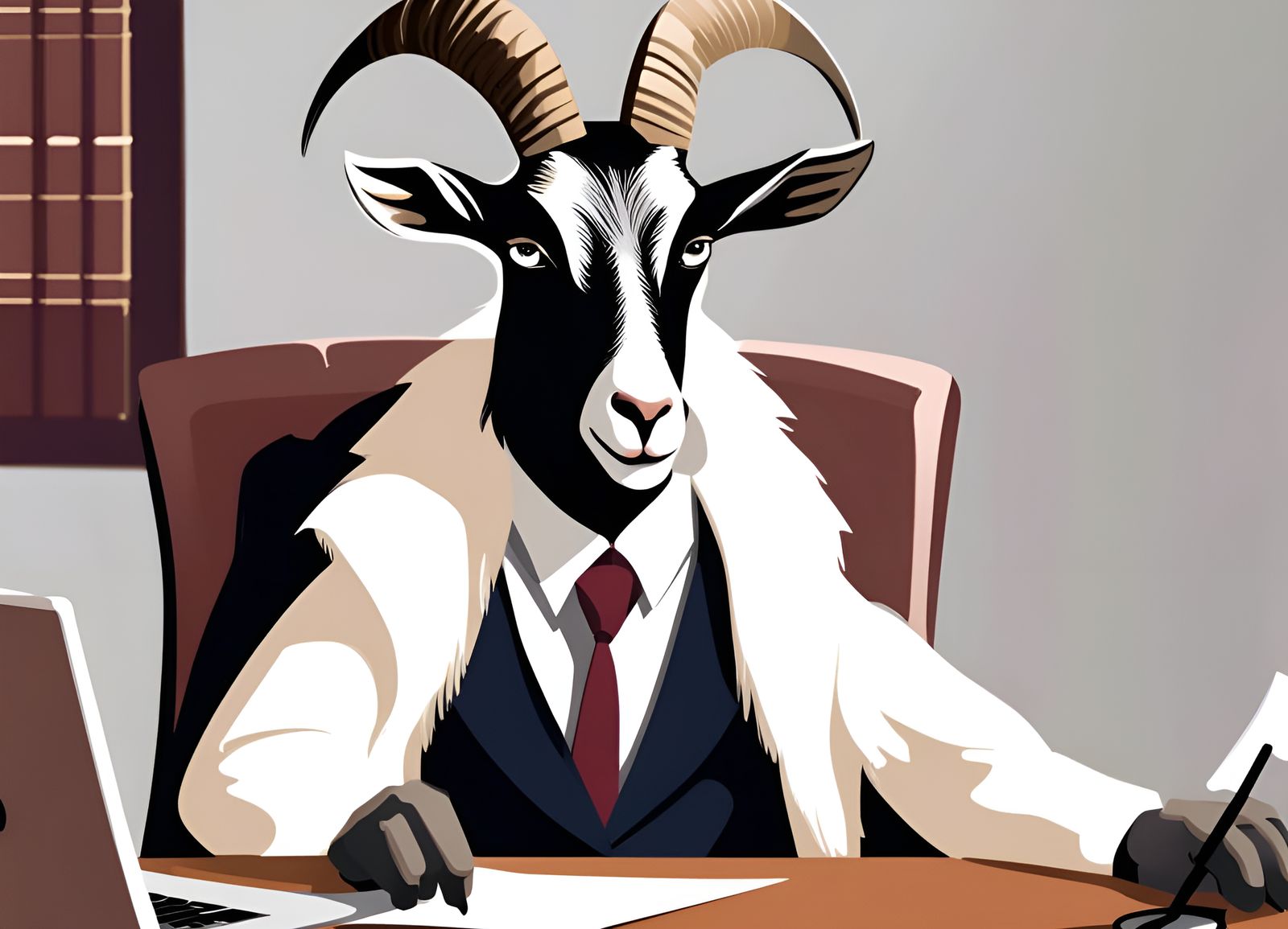 Goat Lawyer: Anthropomorphic Business Portrait