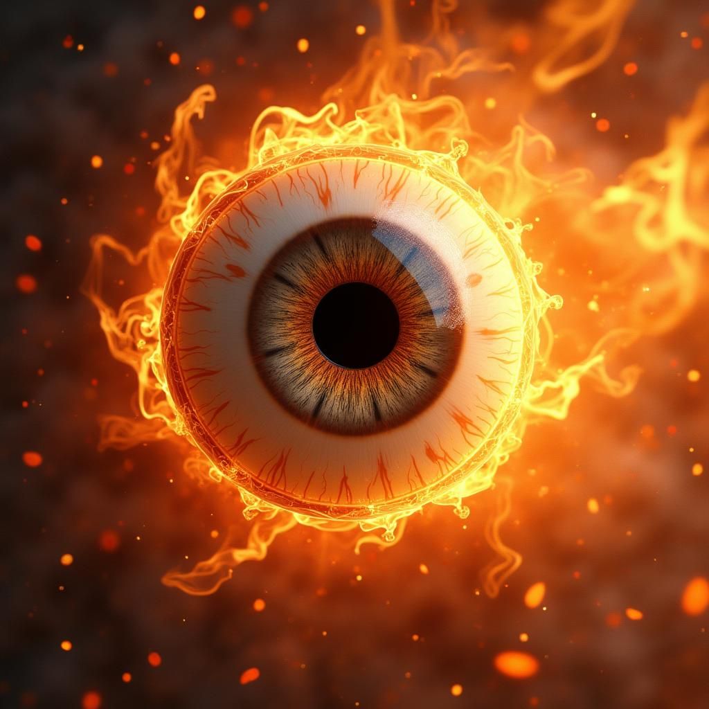 Fiery Eyeball: A Vivid Anatomical Spectacle