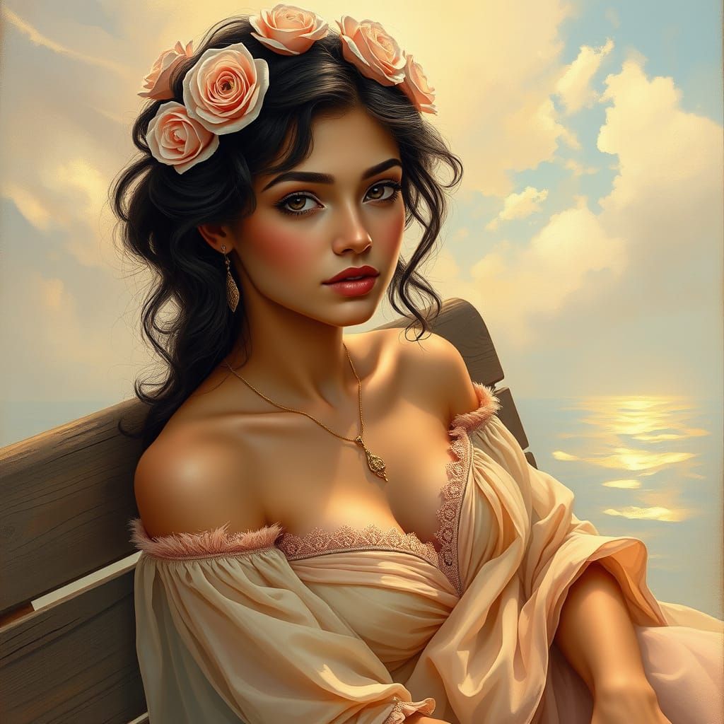 Ethereal Beauty in Impressionist Style