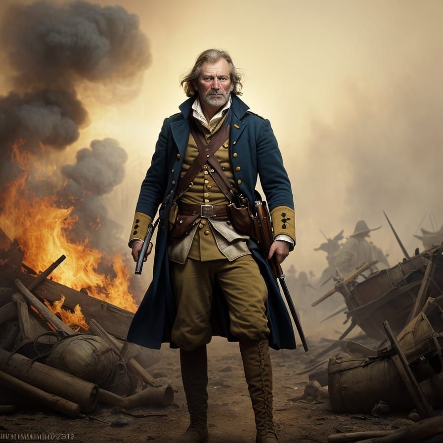 American Revolutionary War Soldier Portrait in Oil Painting ...