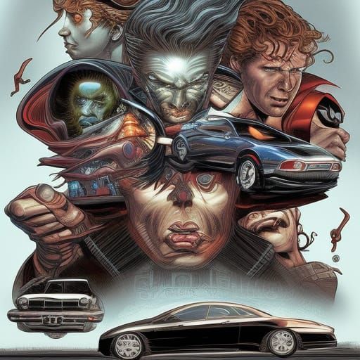 Comic Book Style Car Illustration