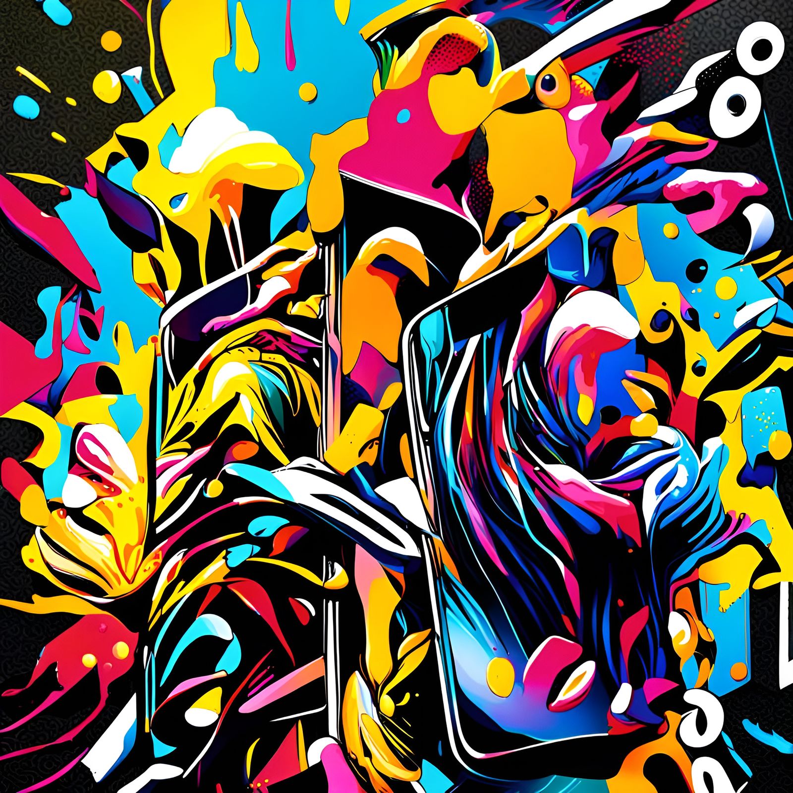 Hyperrealistic Mobile Phone Splash Art Concept