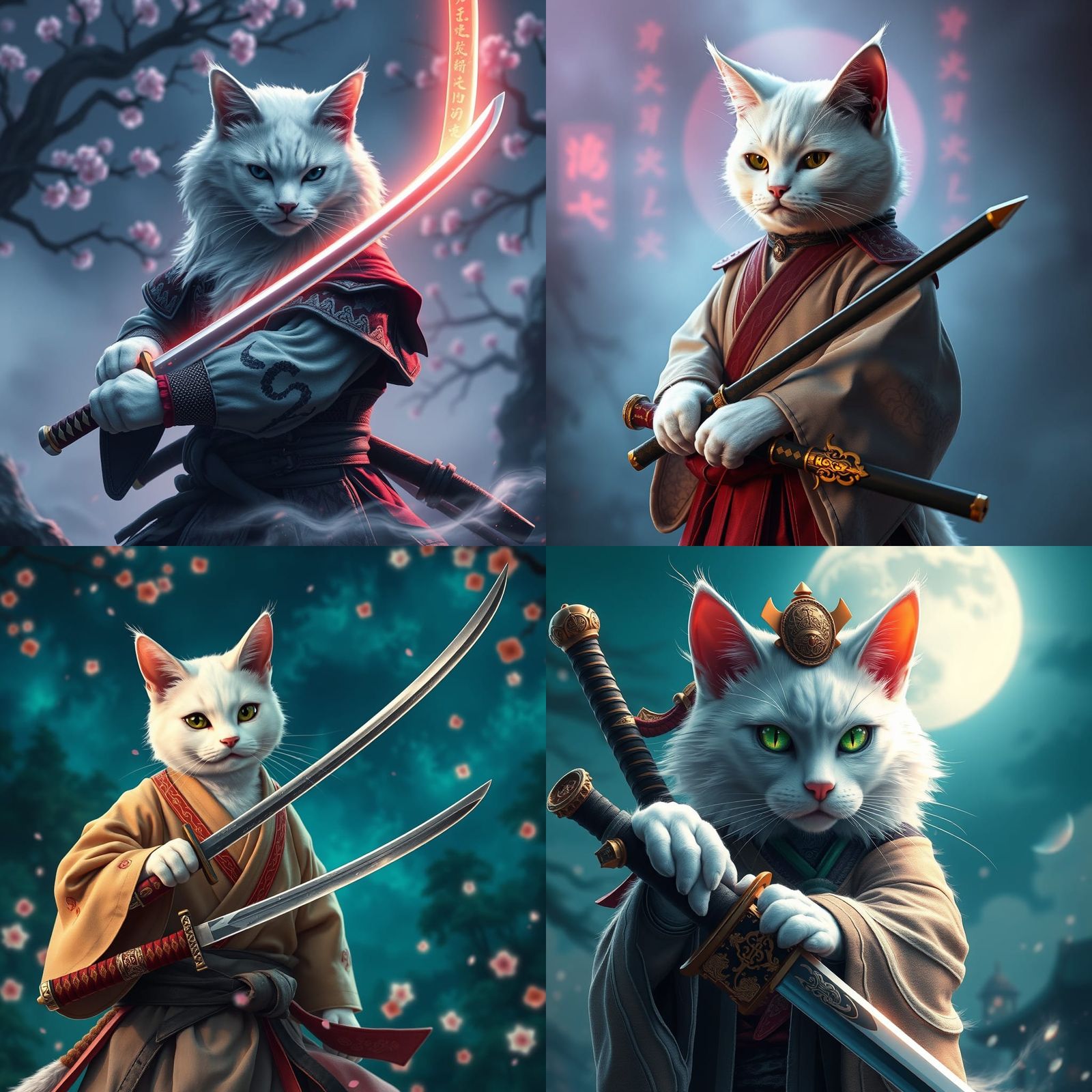 Anthropomorphic Cat Warrior with Katana